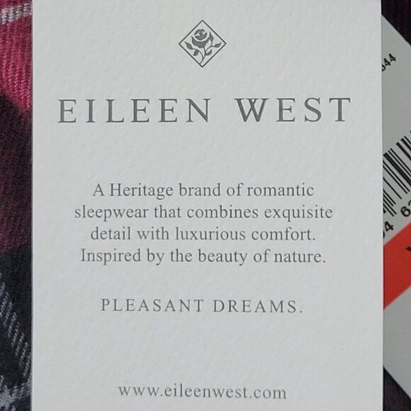 Eileen West Nightgown Womens Size XS Hollyberry Plaid Pajama Long Lace Cottage - Picture 12 of 16